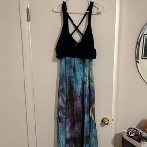 Anthropologie Flowy Sleeveless Maxi Dress with Knit Top